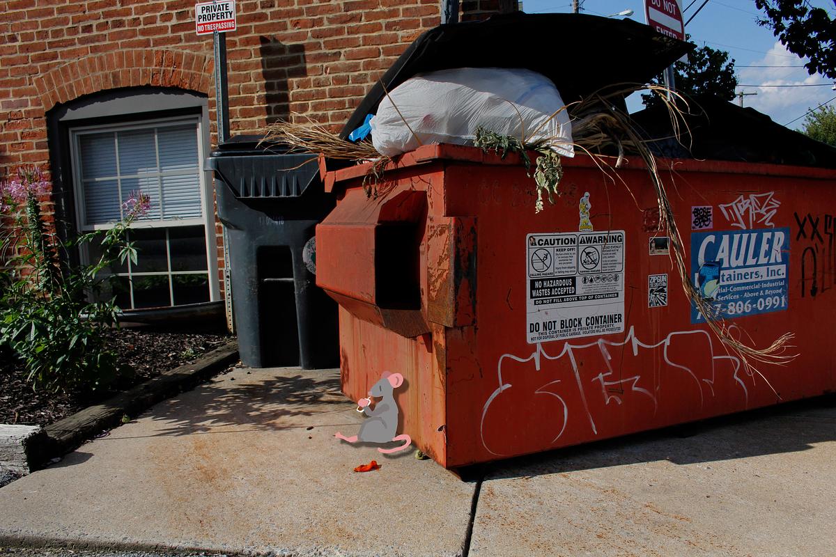 Orange Dumpster